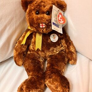 Ty Brown Plush Bear with Yellow Ribbon